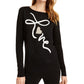 Maison Jules Women's Love Motif Tunic Sweater Black Size XX-Large