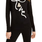 Maison Jules Women's Love Motif Tunic Sweater Black Size XX-Large