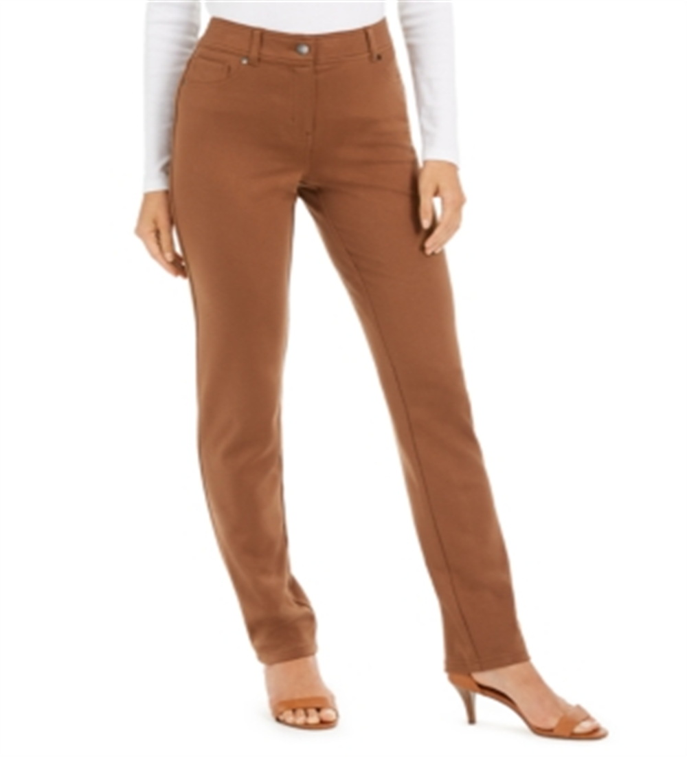 Style & Co Women's Slim Pants Brown Size 14