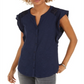 Style & Co Women's Eyelet Sleeveless Shirt Blue Size Medium