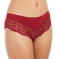INC International Concepts Women's Lace Trim Hipster Underwear Red Size Medium
