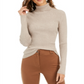 Style & Co Women's Ribbed Turtleneck Sweater Brown Size Small