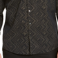 Alfani Men's Gold Button Down Jacquard Metallic Chevron Shirt Black Size X-Large