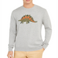 Club Room Men's Dinosaur Pima Cotton Crew Neck Sweater Gray Size XXX-Large