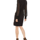INC International Concepts Women's Floral Print Statement Sleeve Dress Black Size Medium