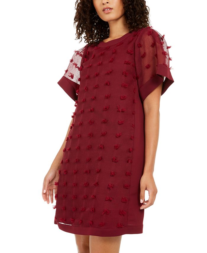 Alfani Women's Short Sleeve Mini Dress Red Size 16