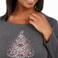 Karen Scott Women's Cotton Embellished Tree T-Shirt Black Size 1X