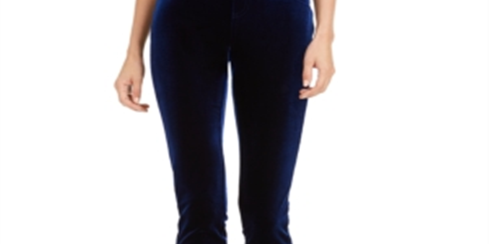 INC International Concepts Women's Velvet Skinny Pants Blue Size 0