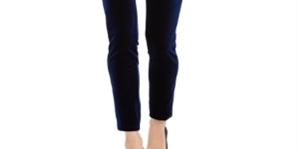 INC International Concepts Women's Velvet Skinny Pants Blue Size 0