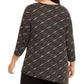 Jm Collection Women's Plus Size Asymmetrical Metallic Top