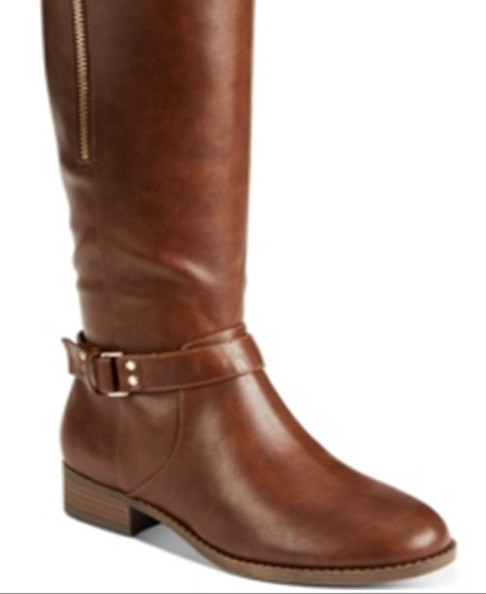 Material Girl Women's Winnnie Closed Toe Over Knee Riding Boots Brown Size 9.5