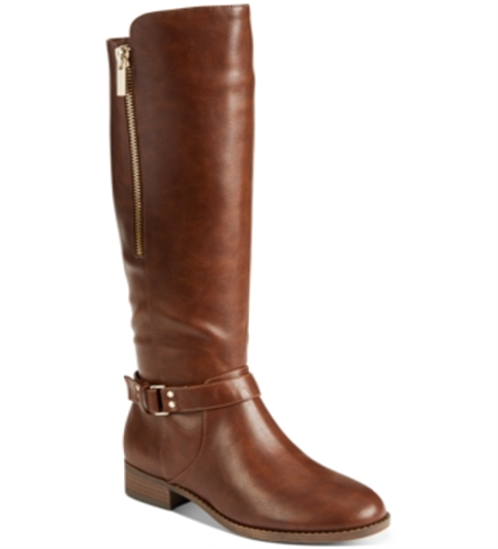 Material Girl Women's Winnnie Closed Toe Over Knee Riding Boots Brown Size 9.5