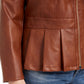 INC International Concepts Women's Plus Faux Leather Peplum Jacket Brown Size 2X