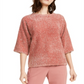 Alfani Women's Tinsel Square Sleeve Sweater Rose Size Petite S/M
