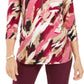 JM Collection Women's Zip Print Top Purple Size Medium