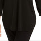 JM Collection Women's Embellished Zipper Trim Top Black Size X-Small