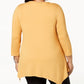 JM Collection Women's V Neck Handkerchief Hem Top Yellow Size X-Small