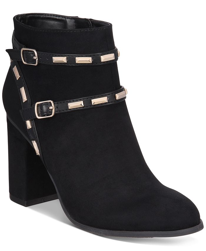 Thalia Sodi Women's Terrie Suede Closed Toe Ankle Fashion Boots Black Size 9 M