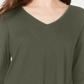 Style & Co Women's Chiffon Hem Top Green Size Petite