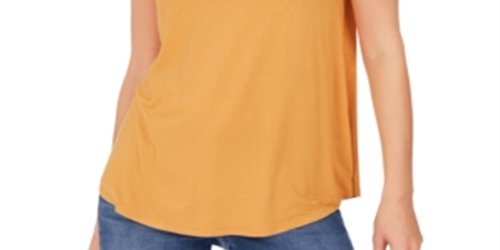Style & Co Women's Swing Fit Tank Top Yellow Size Small