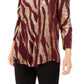 Jm Collection Women's Metallic-Print Top Size Petite