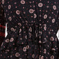 Style & Co Women's Black Tie Waist Peasant Blouse Size X-Small