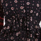 Style & Co Women's Black Tie Waist Peasant Blouse Size X-Small