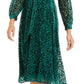 Alfani Women's Velvet Burnout Belted Shirtdress Green Size 18