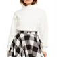 Bar III Women's Long Sleeve Turtle Neck Sweater White Size Small