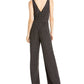 Bar III Women's Sleeveless V Neck Tank Evening Jumpsuit Black Size Medium