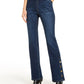 INC International Concepts Women's Snap Hem Bootcut Jeans Blue Size 0