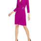 INC International Concepts Women's Rhinestone Wrap Dress Pink Size Large