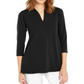 Alfani Women's Solid High Neck Tunic Top Black Size X-Large
