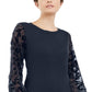 INC International Concepts Women's Velvet Burnout Sleeve Sweater Blue Size Medium