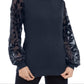 INC International Concepts Women's Velvet Burnout Sleeve Sweater Blue Size Medium
