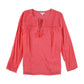 Charter Club Women's Tassel Peasant Blouse Coral Size X-Large