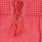 Charter Club Women's Tassel Peasant Blouse Coral Size X-Large