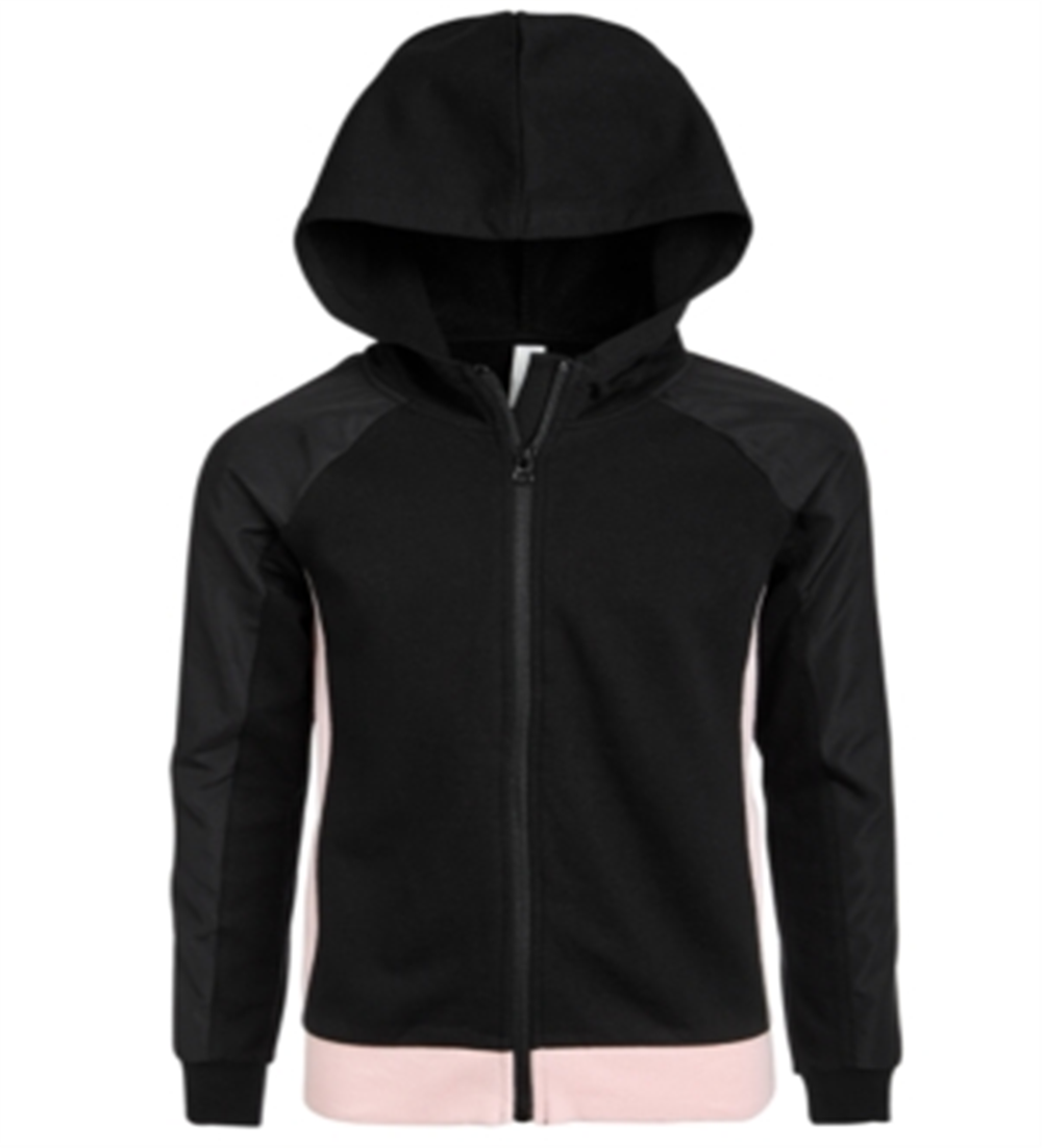 ID Ideology Big Girl's Pieced Zip Up Hoodie Black Size Small