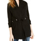 INC International Concepts Women's Grommeted Tie Front Cozy Sweater Black Size X-Small