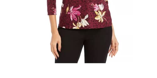 Jm Collection Women's Petite Printed Jacquard Top