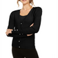 INC International Concepts Women's Puff Sleeve Cardigan Black Size Petite Medium
