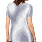 Karen Scott Women's Starlight Striped Henley Top Blue Size Small