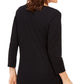 Karen Scott Women's Cotton Heart Embellished Top Black Size Petite XL