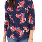 Charter Club Women's Pima Cotton Floral Print Top Blue Size XX-Large