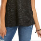 Style & Co Women's V Neck High Low Tank Top Black Size Small