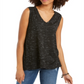 Style & Co Women's V Neck High Low Tank Top Black Size Small
