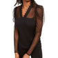 INC International Concepts Women's Illusion Puff Sleeve Top Black Size XS