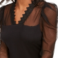 INC International Concepts Women's Illusion Puff Sleeve Top Black Size XS