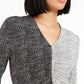 Alfani Women's Colorblock Print Ruched V Neck Blouse Black Size X-Small