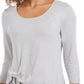 Style & Co Women's Tie Front Top Gray Size Small